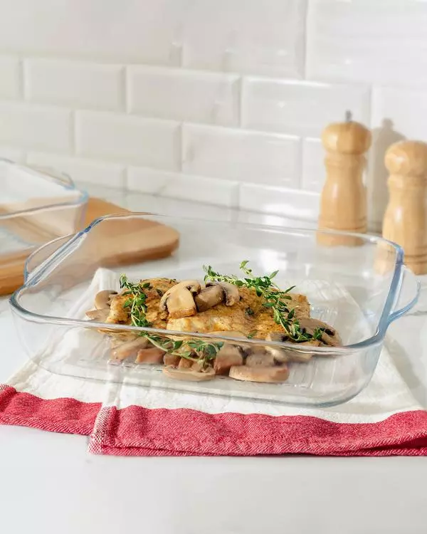 Savona Large Size Square Glass Baking Tray With Grill - Sing