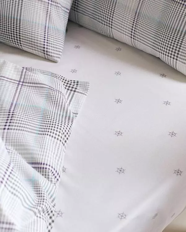 Fontaine Single Size Fitted  Duvet Cover Set - Ranforce Patt