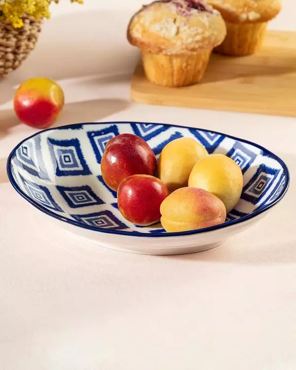 Reve Bleu Carre Oval Plate
