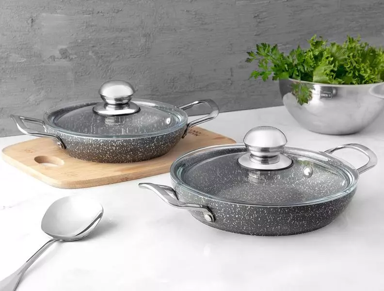 Pro Granite Look 4 Pieces Shallow Pan
