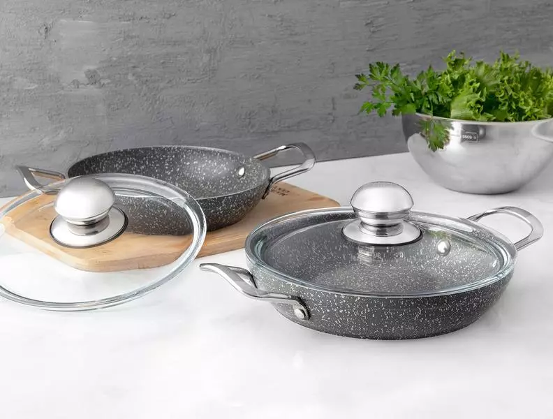 Pro Granite Look 4 Pieces Shallow Pan