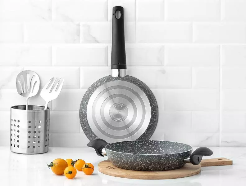 Gordes Granite Look Pan And Shallow Pan 2 Pieces