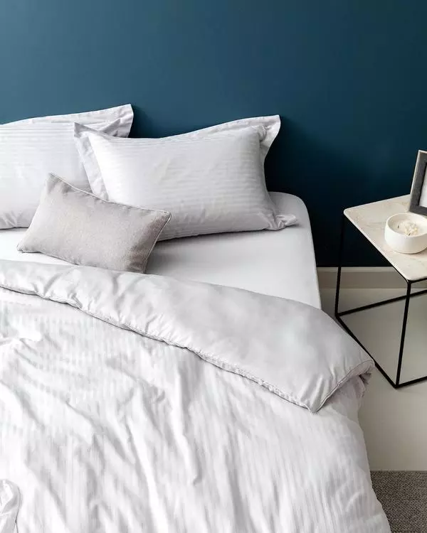 Elicia Double Size Striped Satin Duvet Cover Set