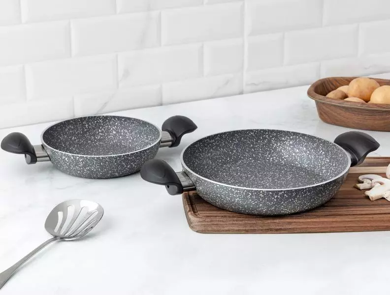 Gordes Granite Look Shallow Pan Set 2 Pieces
