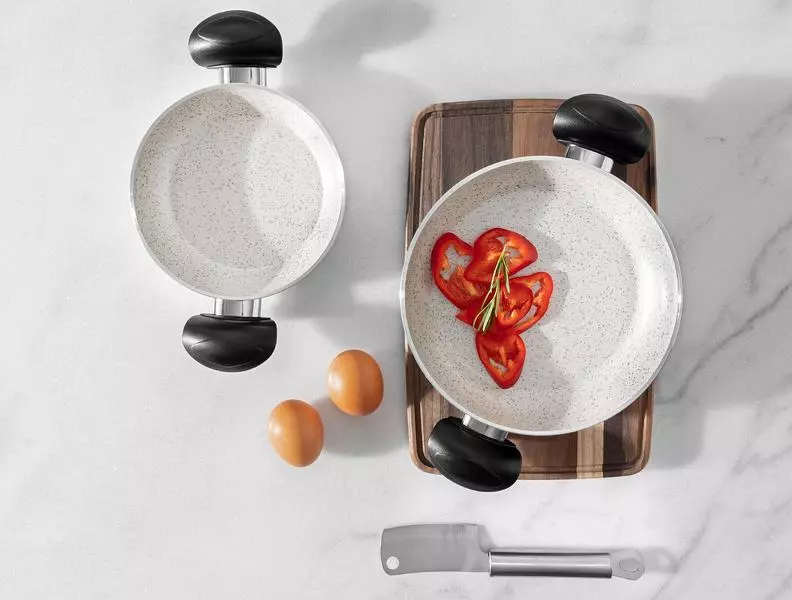 Gordes Granite Look Shallow Pan Set 2 Pieces