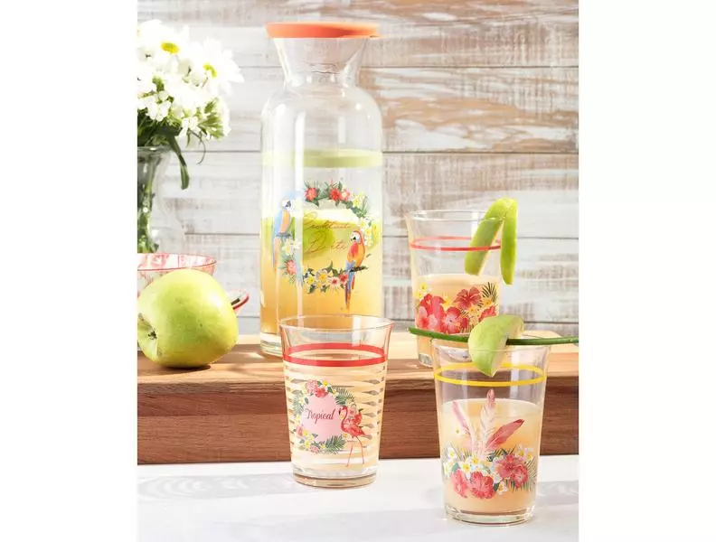 Tropical Glass Water Bottle - 1Lt