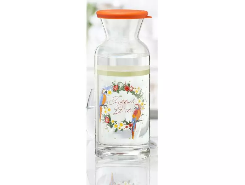 Tropical Glass Water Bottle - 1Lt