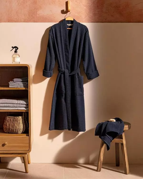 Carla Kimono Collar Unisex Bathrobe Set