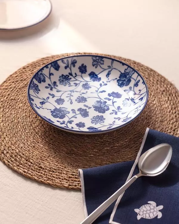 Rêve Bleu Fleur Soup Plate 21 Cm