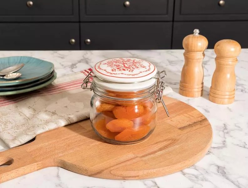 Roesia Round Glass Jar 460Ml