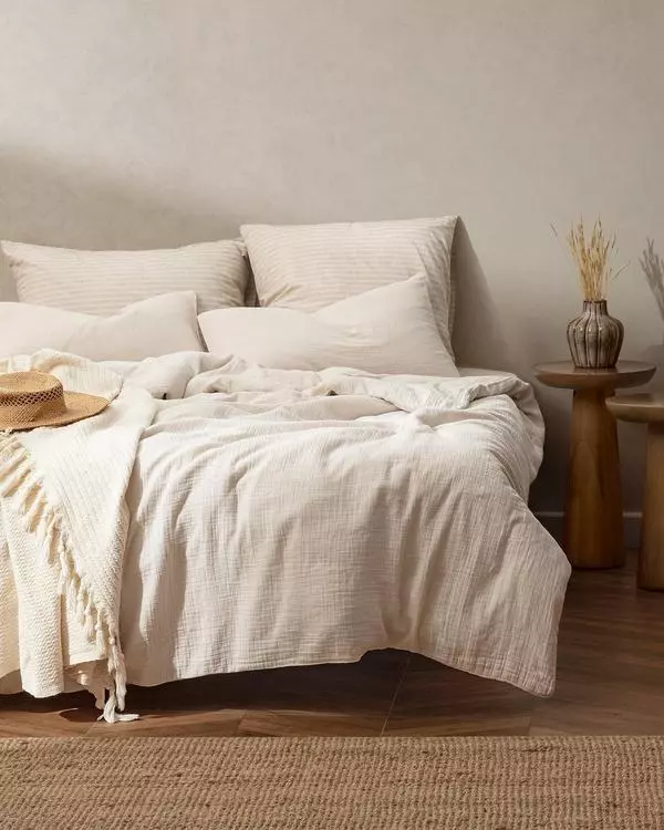 Marla  Muslin Superking Size Duvet Cover Set - Fitted