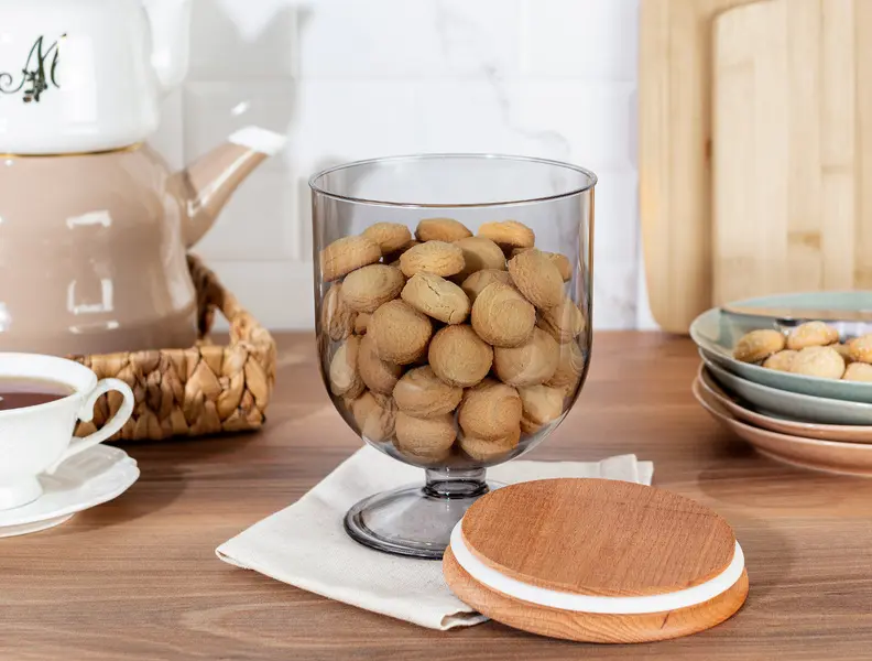 Storage Box With Wooden Lid 1600ml