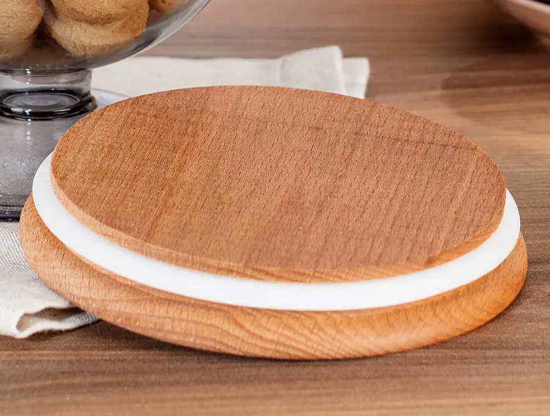 Storage Box With Wooden Lid 1600ml
