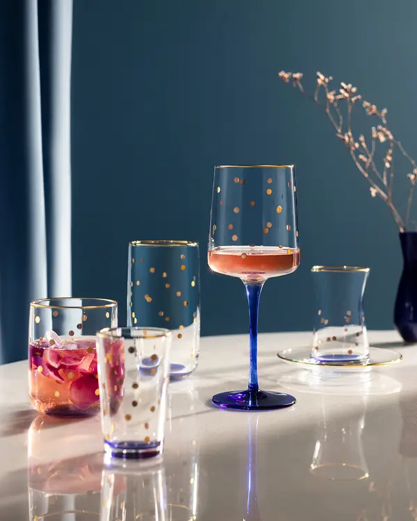 Musette - Points Dorés Gold 4-Piece Water Glass Set - 270Ml