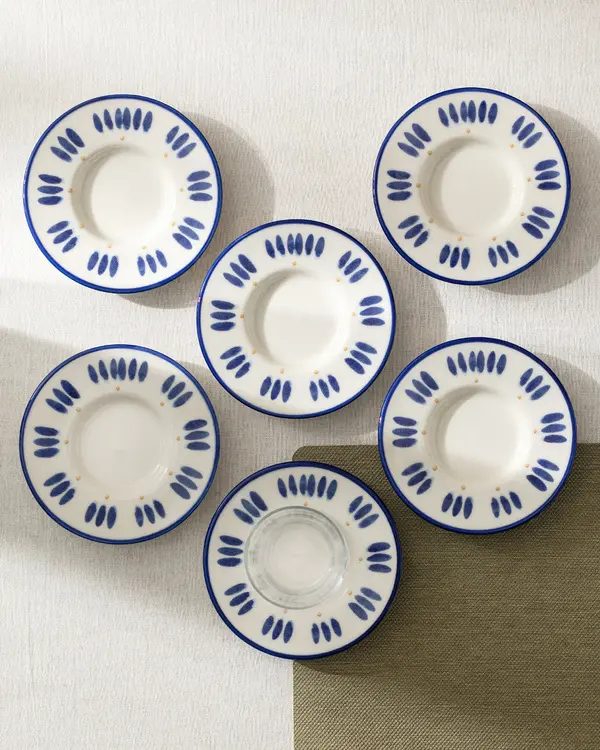 Luxe Ligne 6-Piece Tea Glass Saucer Set