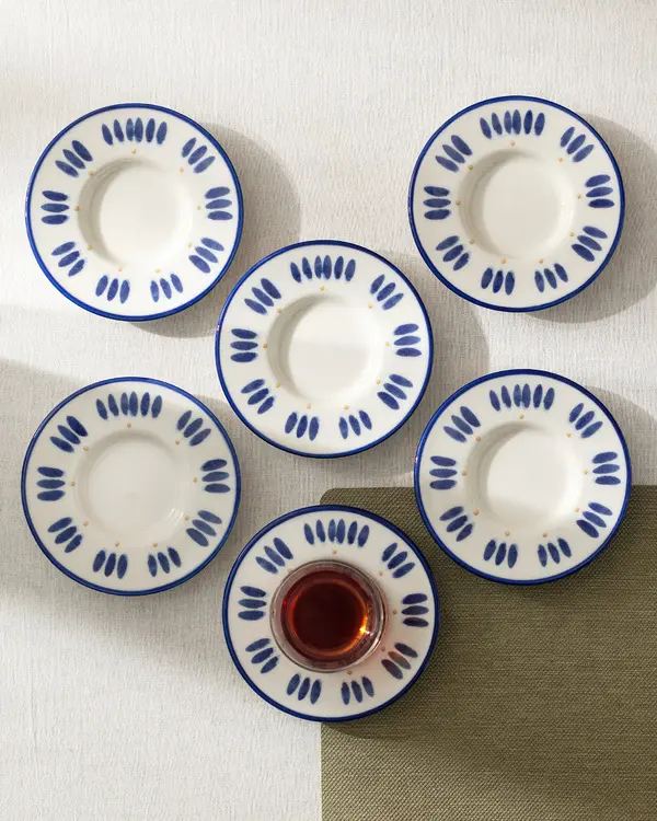 Luxe Ligne 6-Piece Tea Glass Saucer Set