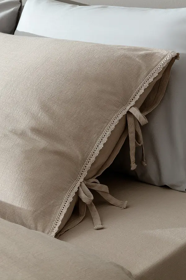 Tracey Super King Size Size Linen Look Washed Duvet Cover Set