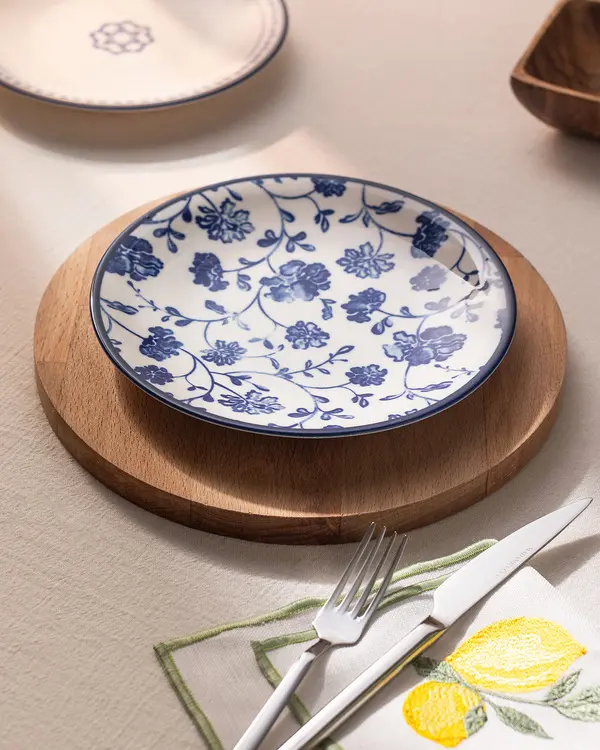 Rêve Bleu Fleur Dessert Plate 19 Cm