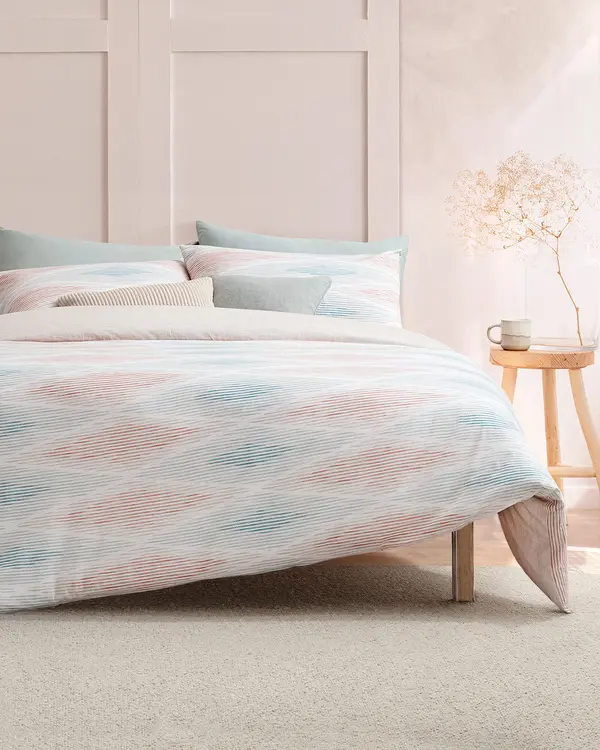 Faye Double Size Duvet Cover Set - Ranforce Patterned