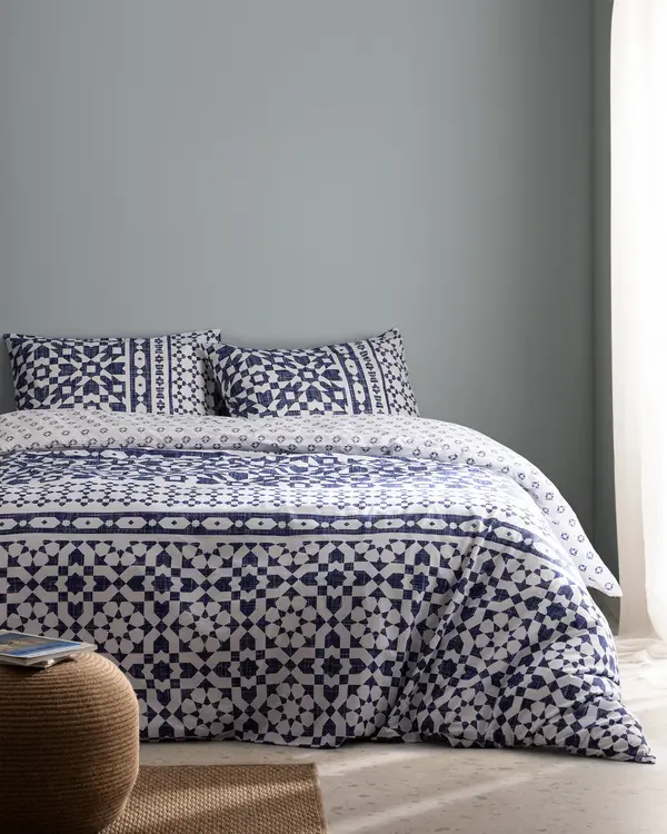 Deor King Size Duvet Cover Set - Ranforce Patterned
