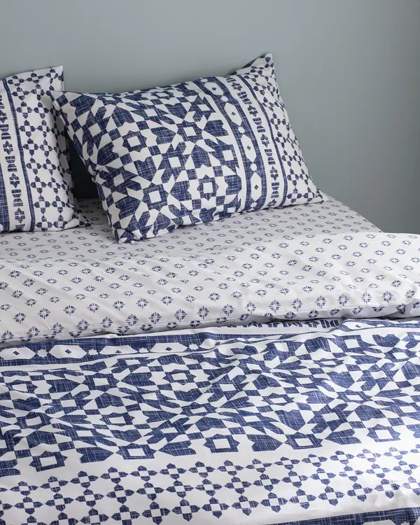 Deor King Size Duvet Cover Set - Ranforce Patterned
