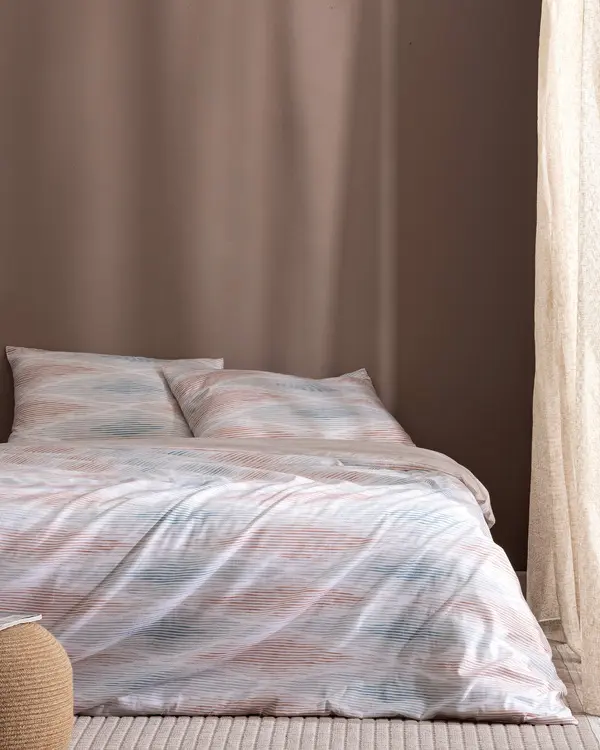 Faye King Size Duvet Cover Set - Ranforce Patterned