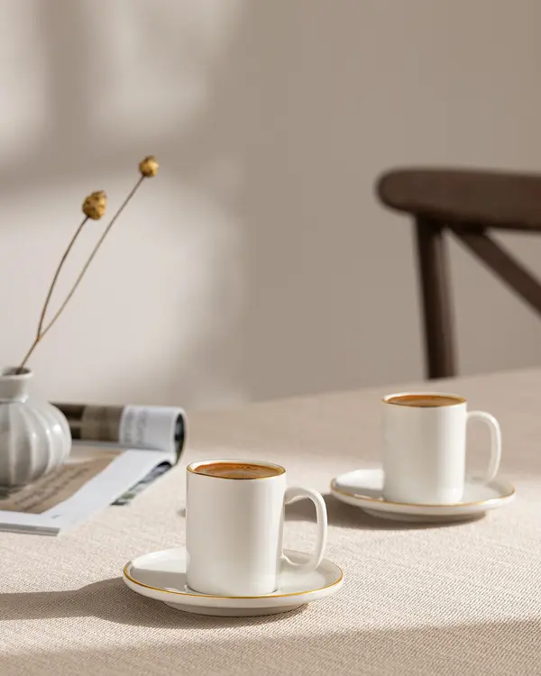 Lumora Set Of 6 Coffee Cups Gold/Platinum