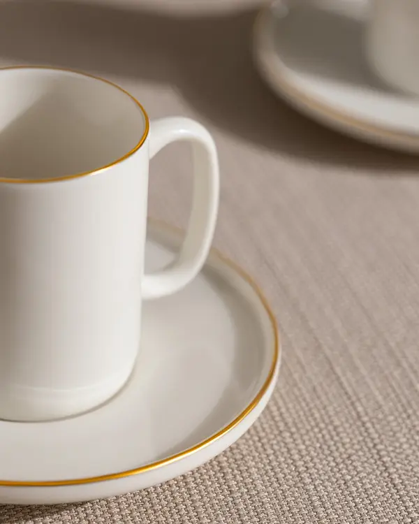 Lumora Set Of 6 Coffee Cups Gold/Platinum