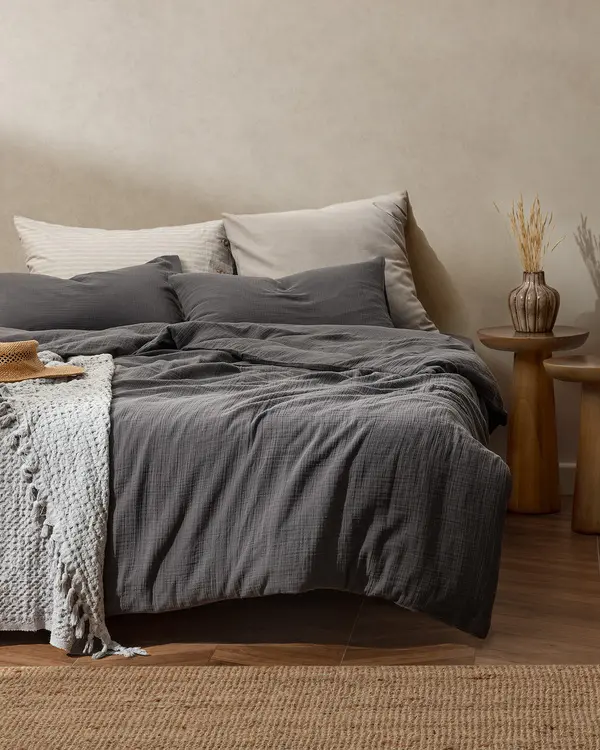 Marla  Muslin Superking Size Duvet Cover Set - Fitted