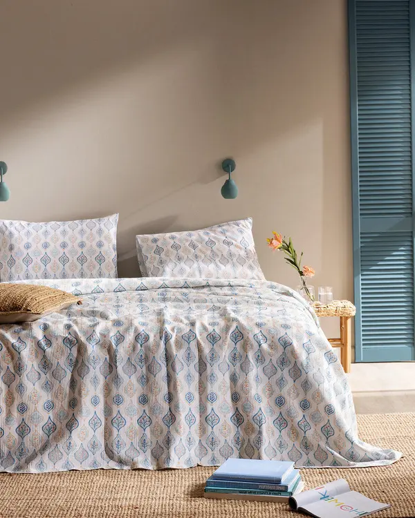 Verne Carded Printed King Size Pique Set