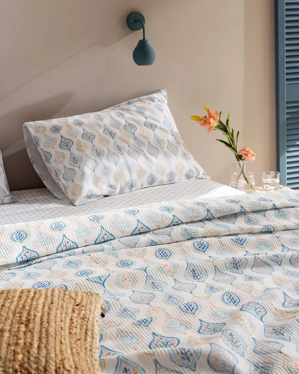 Verne Carded Printed King Size Pique Set