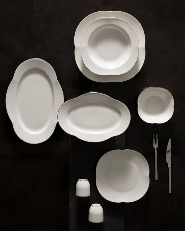 Perle 28 Piece Dinner Set Gold/Platinum