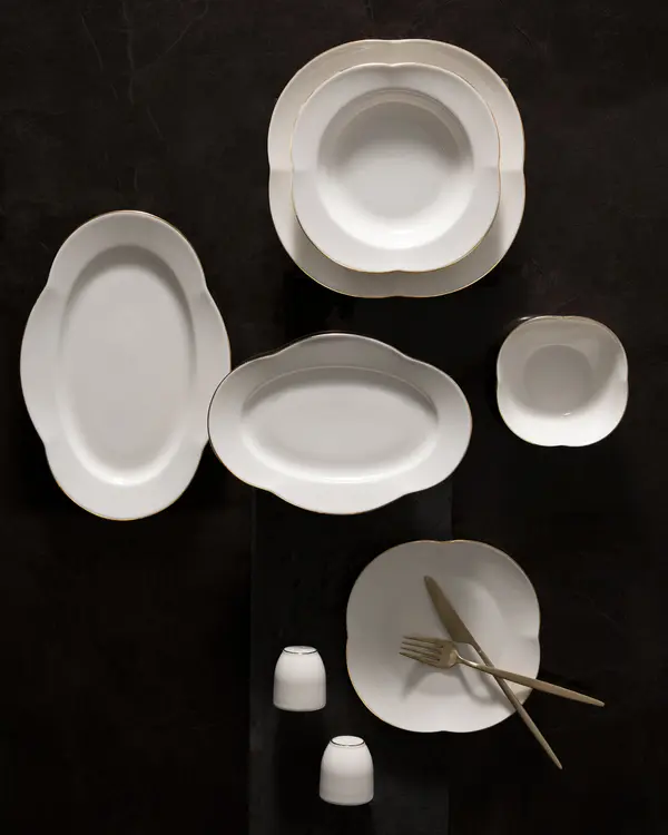 Perle 28 Piece Dinner Set Gold/Platinum